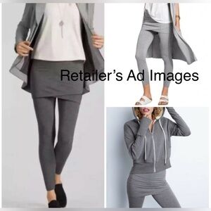 NWOT CAbi Stone Grey M Skirted Legging #3856 Thick French Terry Type Fabric Soft